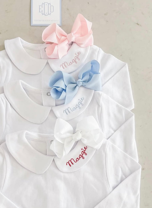 Baby Girl Peter Pan Collared Puffed Sleeve Bubble