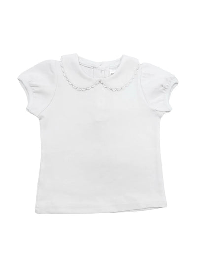Girls Collared RicRac Trim Top