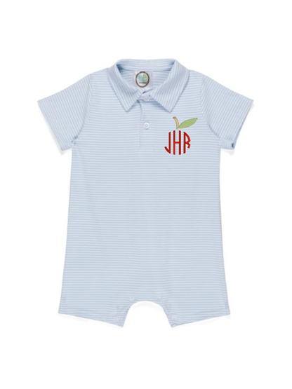 Boys Striped Collared Romper