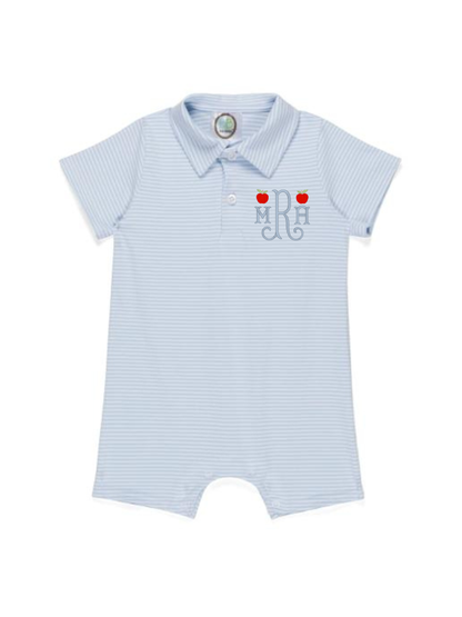 Boys Striped Collared Romper