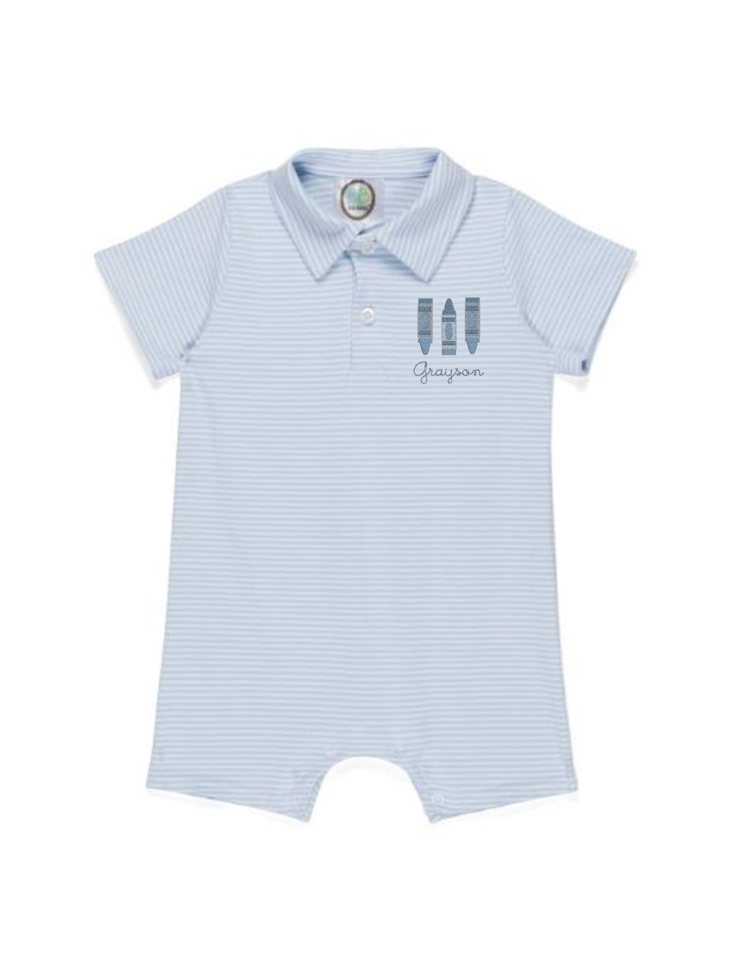 Boys Striped Collared Romper