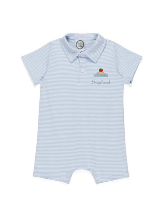 Boys Striped Collared Romper