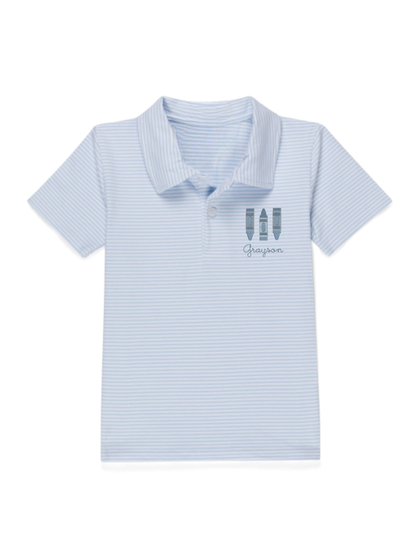 Boys Striped Collared Polo