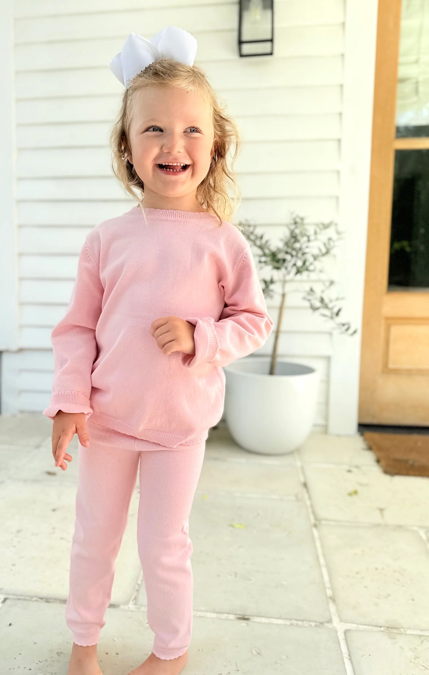 Pre-Order Girls Organic Cotton Scalloped Sweater Sets