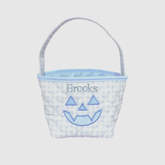 Petite Pumpkin Tote - Blue Gingham