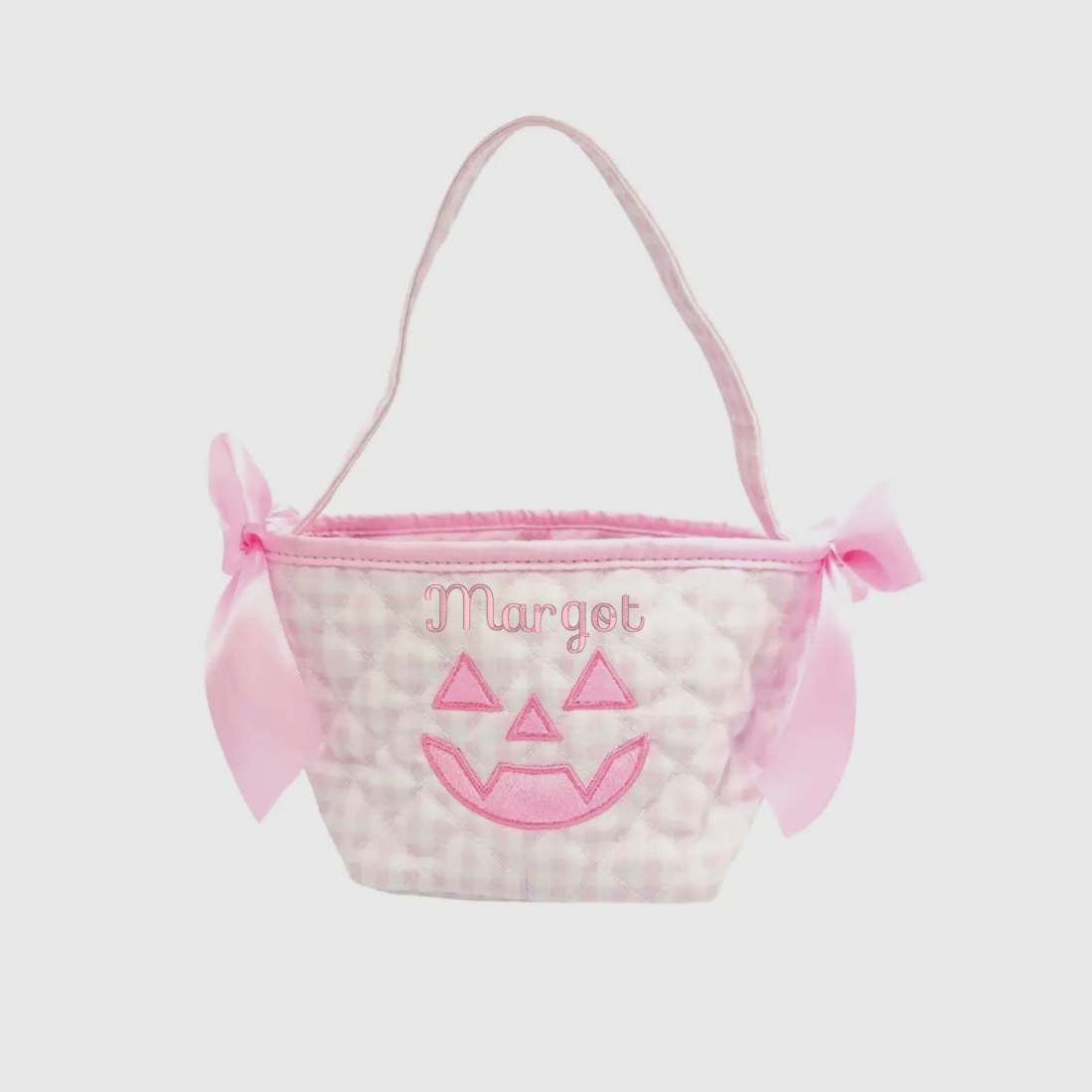 Petite Pumpkin Tote - Pink Gingham