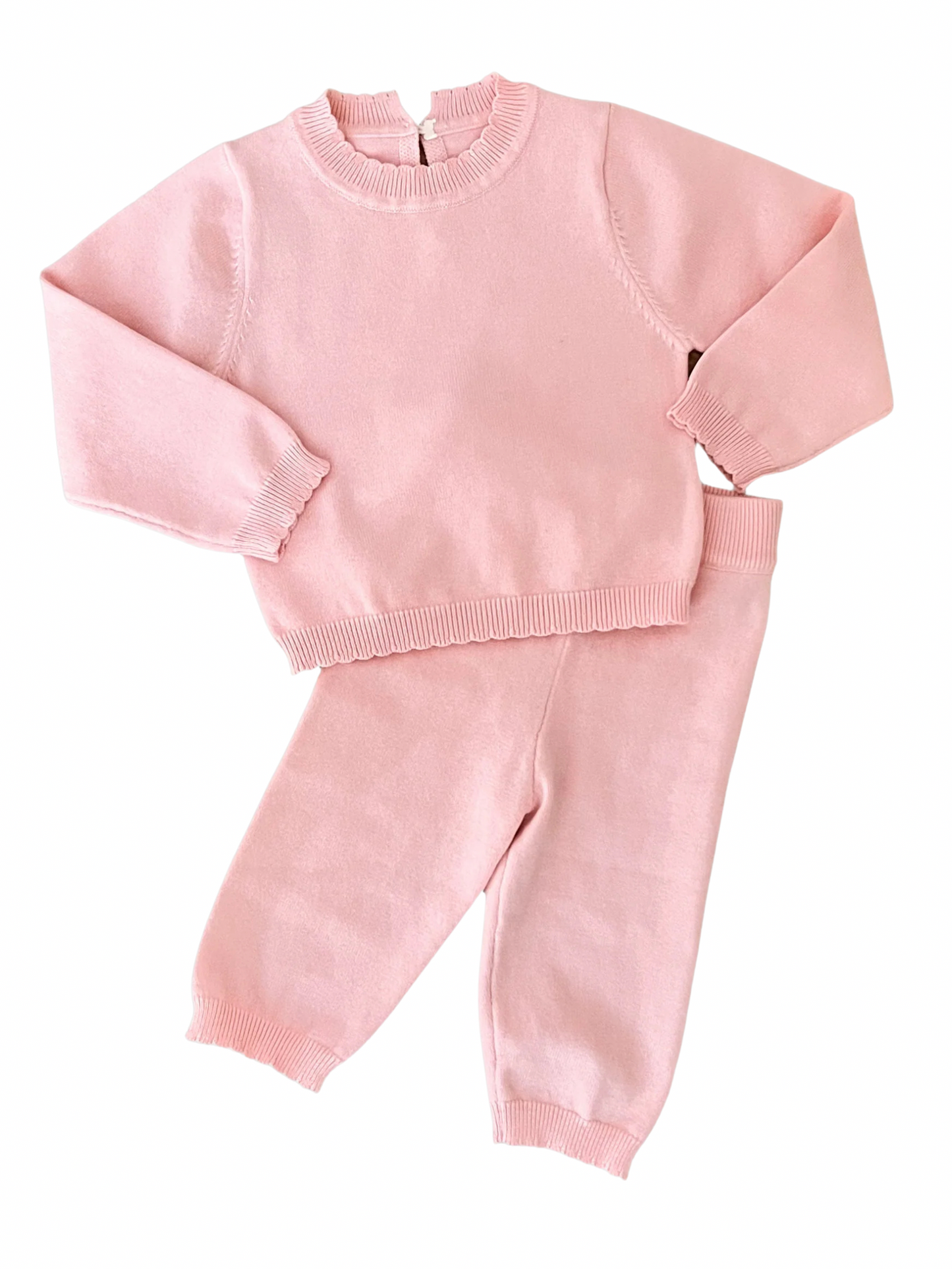 Pre-Order Girls Organic Cotton Scalloped Sweater Sets