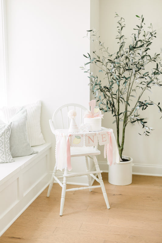 White Wooden High Chair - RENTAL