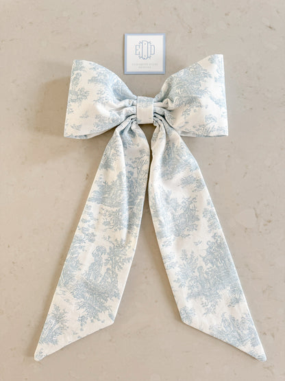 Blue Toile Bow