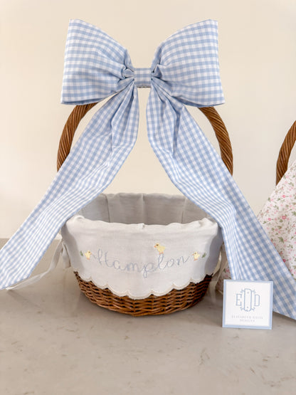 Scalloped Easter Basket Liners - Custom Embroidery with Build Your Own dainty details