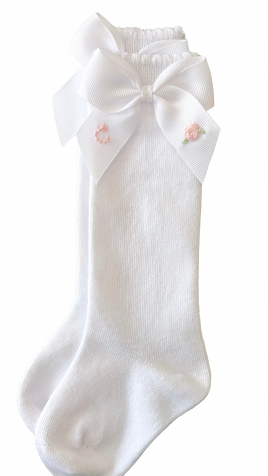 Girls Knee High Socks with Bow