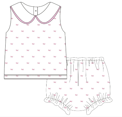 Pink Swiss Dot Diaper Set