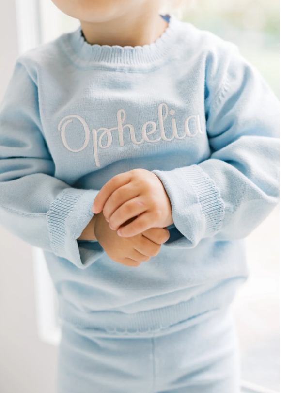Pre-Order Girls Organic Cotton Scalloped Sweater Sets