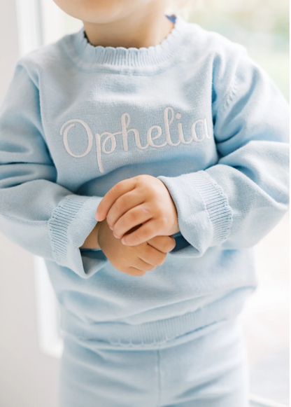 Pre-Order Girls Organic Cotton Scalloped Sweater Sets