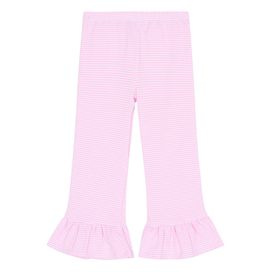 Girl's Micro-Striped Ruffle Pants - Winter