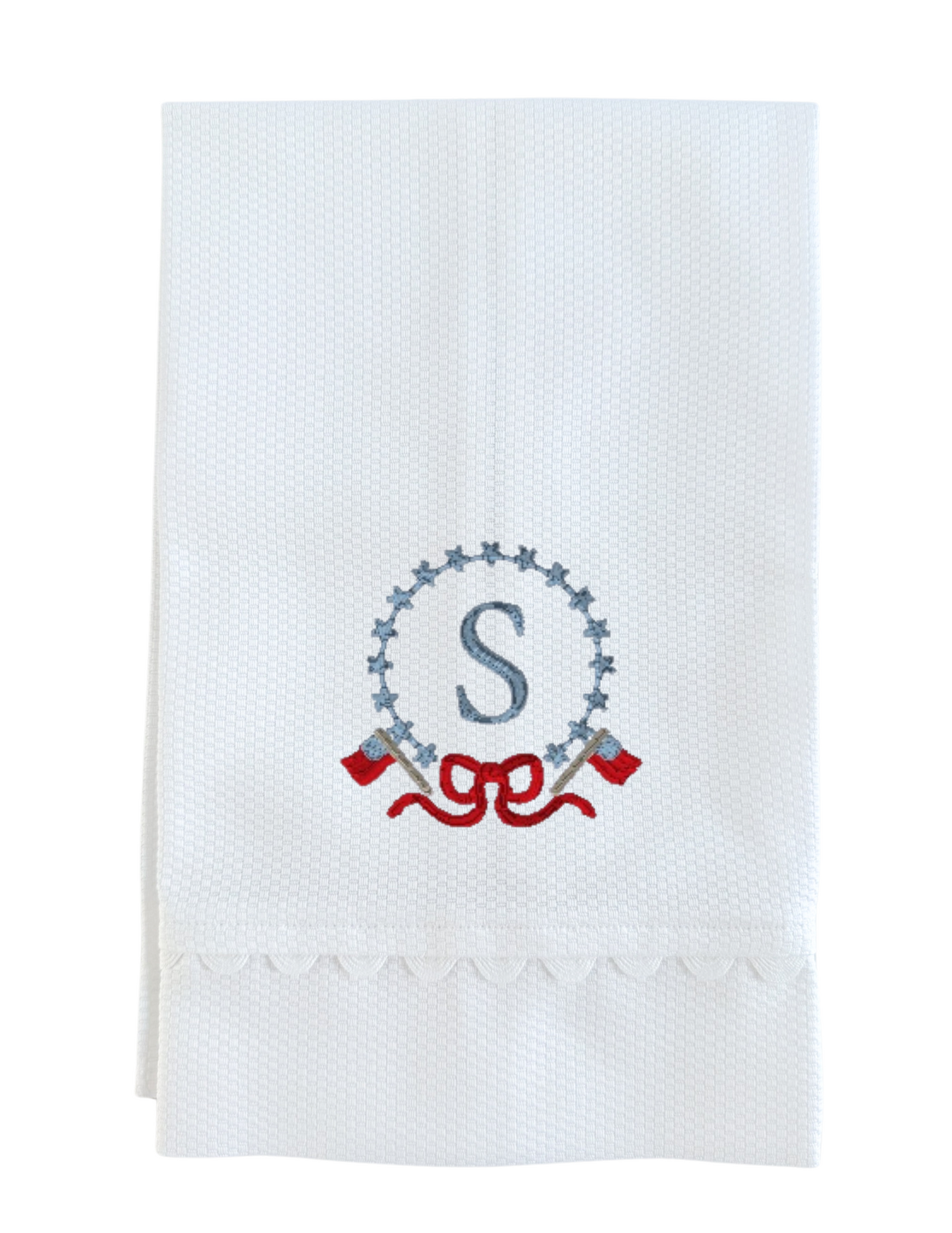 Guest Towel - Scalloped Pique Cotton