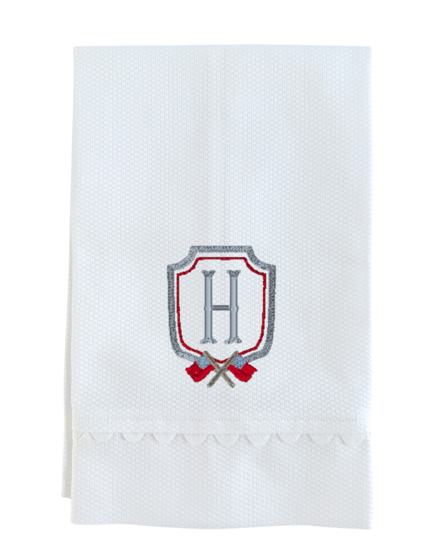 Guest Towel - Scalloped Pique Cotton